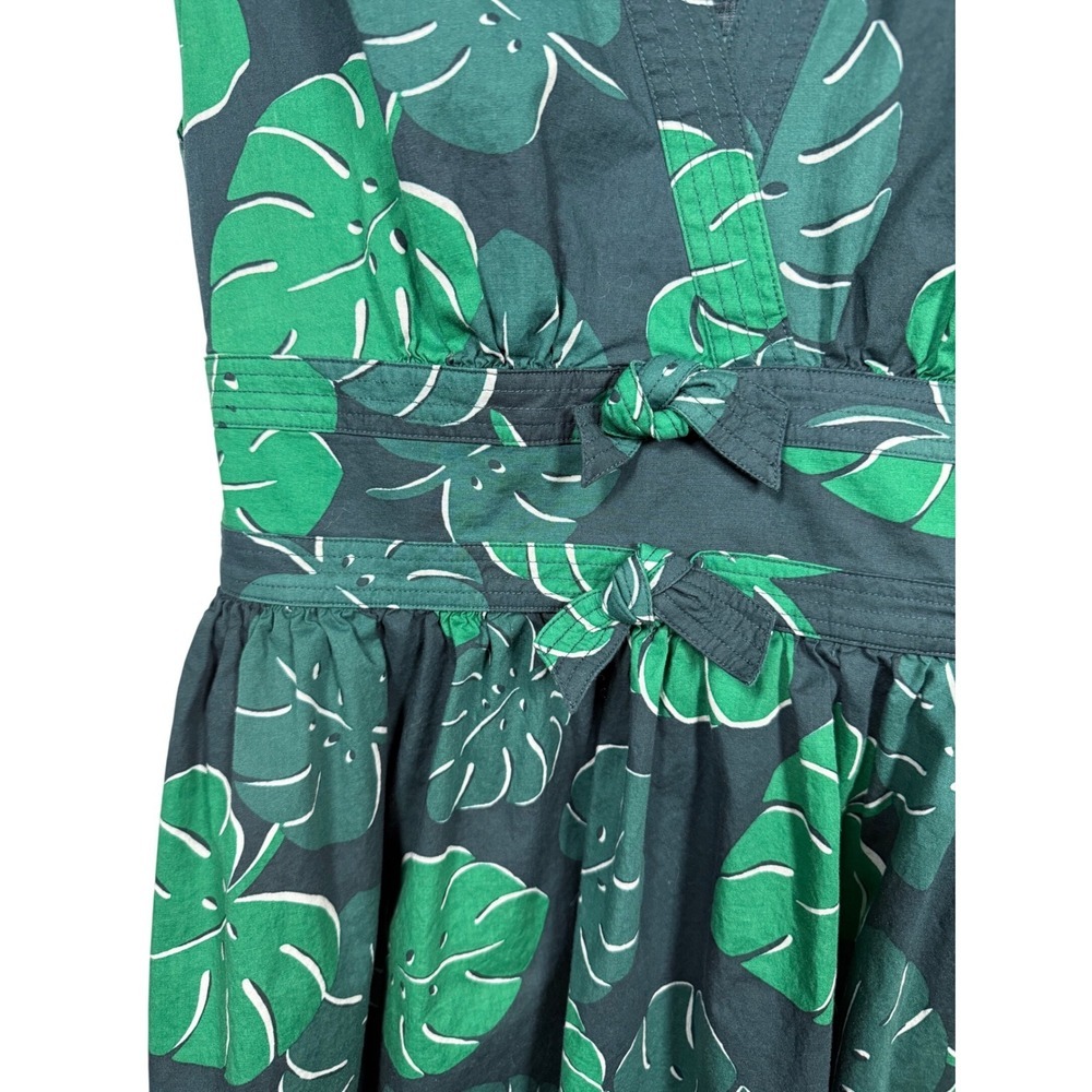 KATE SPADE Monstera Leaves Poplin Bow Dress, Size 4 - Picture 11 of 11